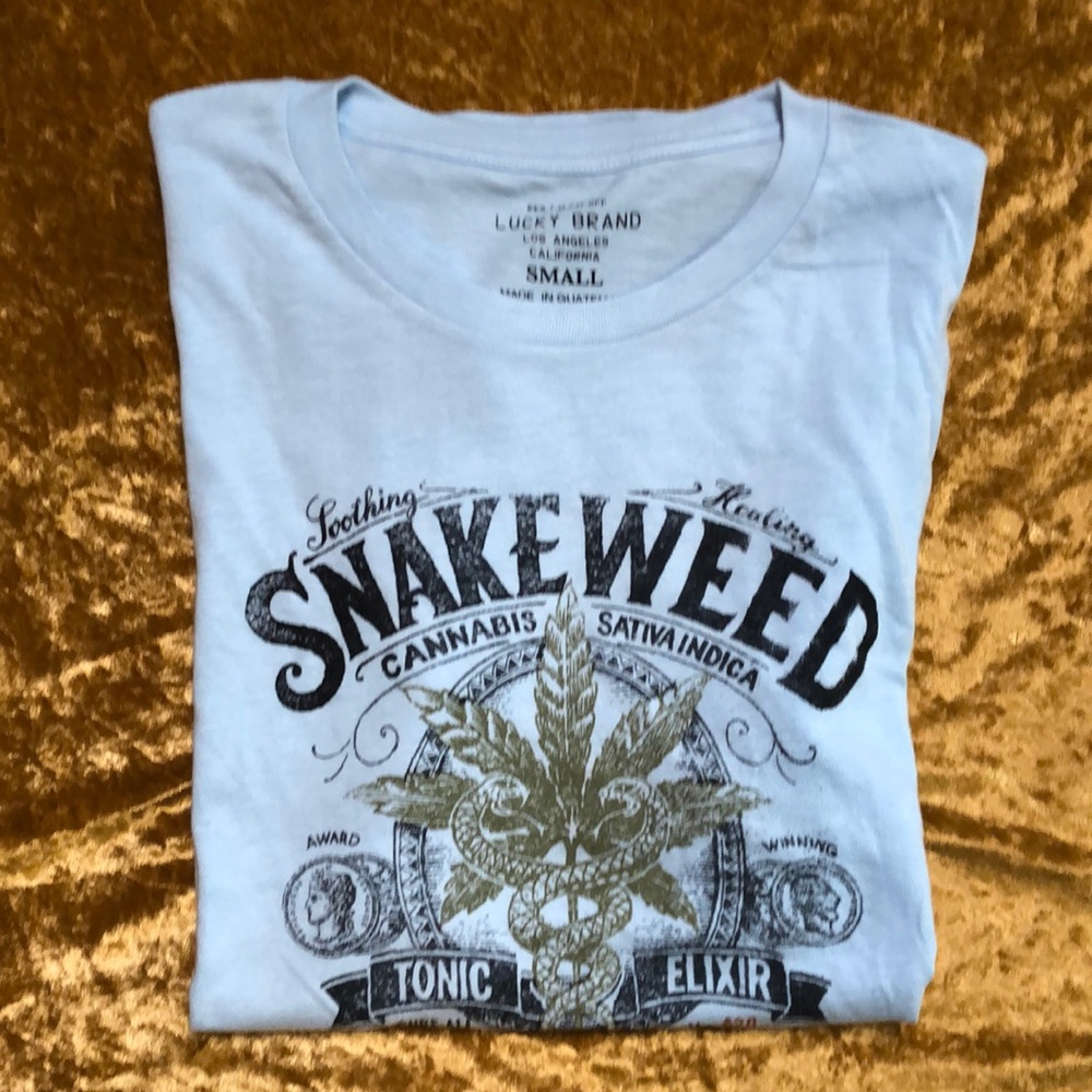 Lucky Brand Men's Graphic Blue T-shirt Size Small